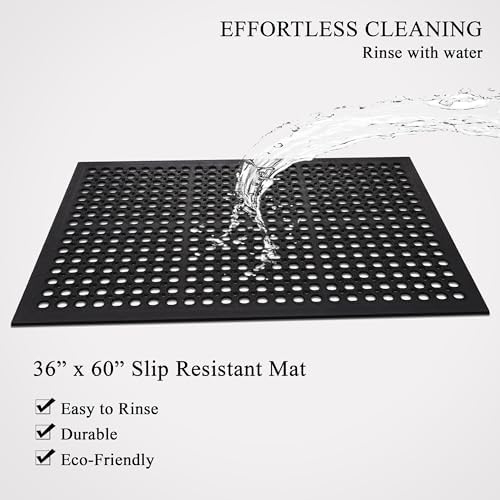 A1 Home Collections Anti Fatigue Mat, 0.6" Thick Heavy Duty Rubber Floor Mat - Image 4