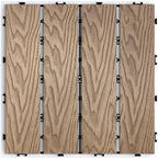 Patio Floor Tiles Pack of 11 WPC Wood-Plastic Composite Patio Deck Tiles DIY - Image 3