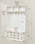 VASAGLE Hall Tree with Bench and Shoe Storage, 16 Open Compartments - Image 6
