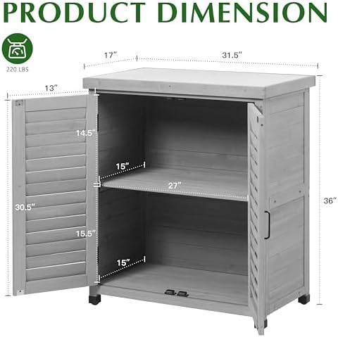 Outdoor Storage Cabinet & Potting Bench Table - Image 3