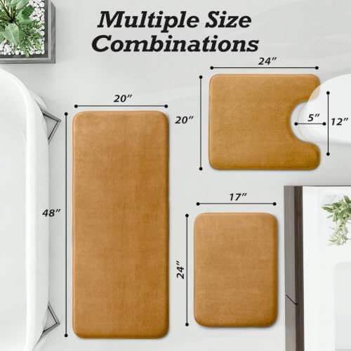 HUXMEYSON Bathroom Rugs Sets 3 Piece, Non-Slip & Quick Dry Bath Mat Set - Image 2