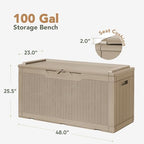 Flamaker 105 Gallon Deck Box Waterproof, Outdoor Storage Box - Image 4