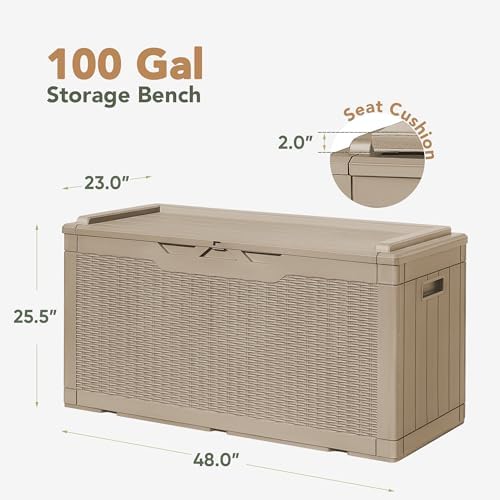 Flamaker 105 Gallon Deck Box Waterproof, Outdoor Storage Box - Image 4
