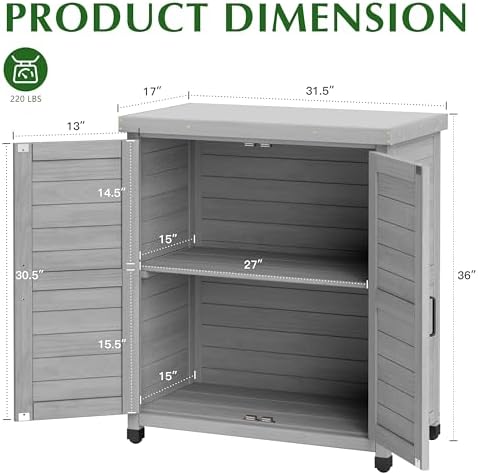 Outdoor Storage Cabinet & Potting Bench Table - Image 3