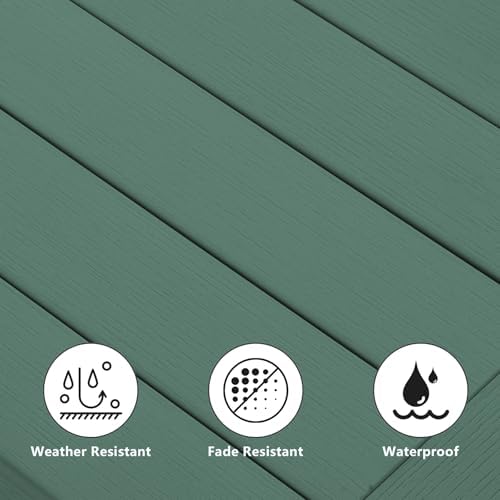 Meluvici Double Adirondack Side Table Weather Resistant, Outdoor Rectangular - Image 4