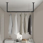 Industrial Iron Pipe Clothes Hanging Bar DIY Wall-Mounted Garment Rack Heavy - Image 6