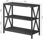MAHANCRIS 31.5" Sofa Table, Industrial Console Table, 3-Tier Entryway Table - Image 3