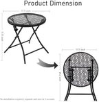 TeoKJ Folding Small Outdoor Side Table, No Assembly Patio Metal Desk - Image 3