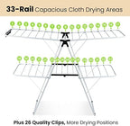 COSTWAY Clothes Drying Rack, Foldable 2 Tier Clothing Laundry Rack - Image 3