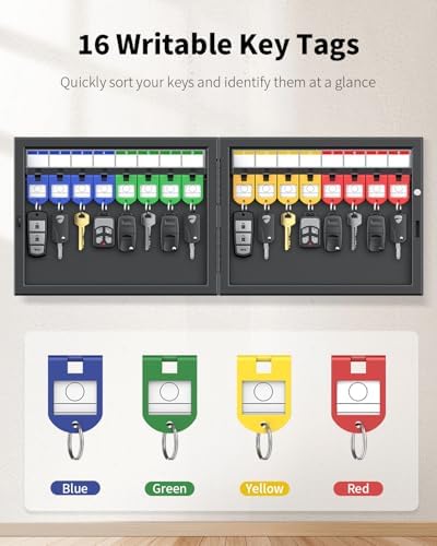 Uniclife 16 Keys Key Lock Box, Wall Mount Key Box, Car Key Organizer - Image 3