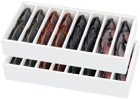 Velvet Sunglass Organizer Tray, Stackable Glasses Case by Unknown
