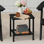 2-Tier Storage Outdoor Side Table, HDPE Small Outdoor Table - Image 2