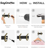 Small Coat Rack Wall Mount – Black and Gold Hook Rail - Image 7