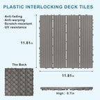 Plastic Interlocking Deck Tiles 9 Pack, 12in Waterproof Patio Flooring - Image 4