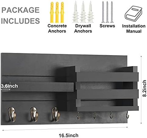Lwenki Mail Organizer for Wall Mount – Key Holder - Image 4