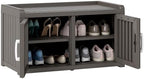 2-Tier Storage Bench, Waterproof UV-Resistant Outdoor Shoe Storage Cabinet by NBYSGO