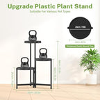 iDavosic.ly 3 Tier Folding Plant Stand Indoor Outdoor, Plastic Tray - Image 5