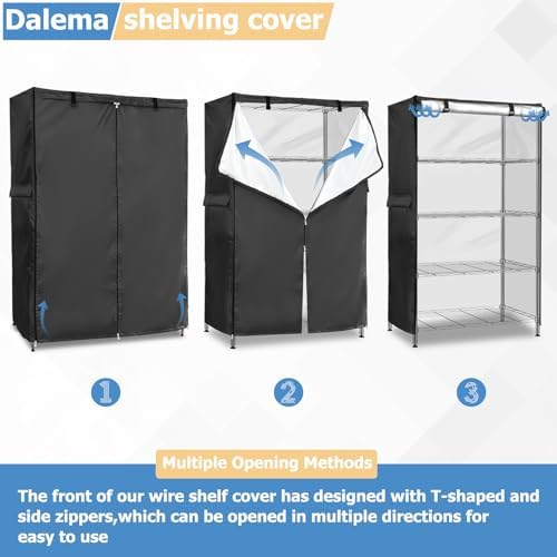 Wire Rack Covers, Heavy Duty 600D Dustproof Waterproof Storage Rack Covers - Image 7