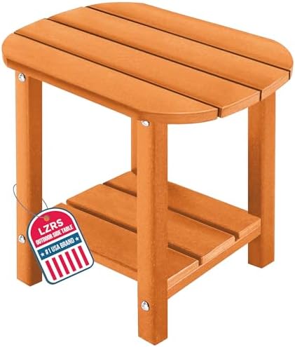 LZRS 2-Tier Patio Side Table, Heavy Duty HDPE Outdoor End Table by LZRSPET