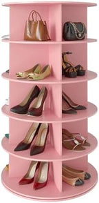 SpaceAid 5 Tier Rotating Shoe Rack Tower, Spinning Shoe Display Lazy Susan by SpaceAid