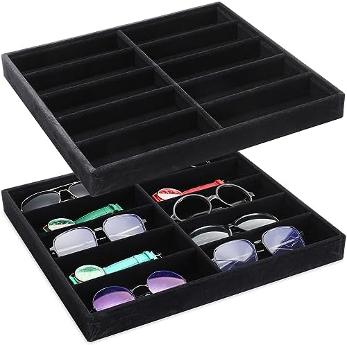 Batiyeer 2pcs Sunglasses Organizer Storage Tray Black 2 Pcs by Batiyeer