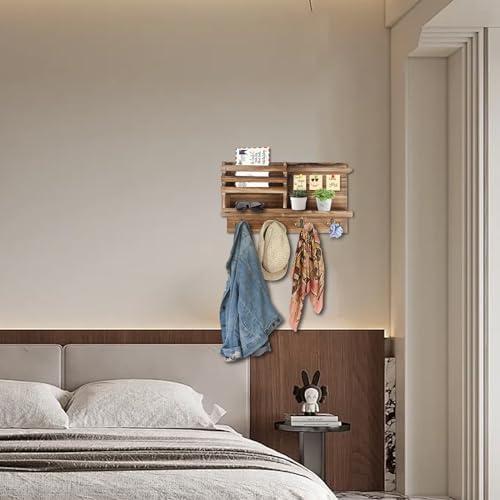 Key Holder Wall Mount, Solid Wood Key and Mail Organizer - Image 6