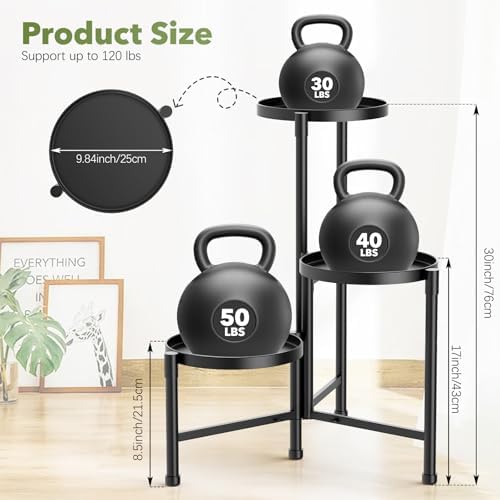 3 Tier Corner Plant Stand Indoor Outdoor, 10 Inch Wide Tray - Image 2