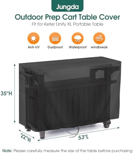 Prep Table Cover for 52 Inch Keter Unity XL Portable Outdoor Table and Storage - Image 2