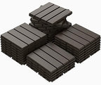 Goovilla Plastic Interlocking Deck Tiles, 27 Pack, Dark Coffee by Goovilla