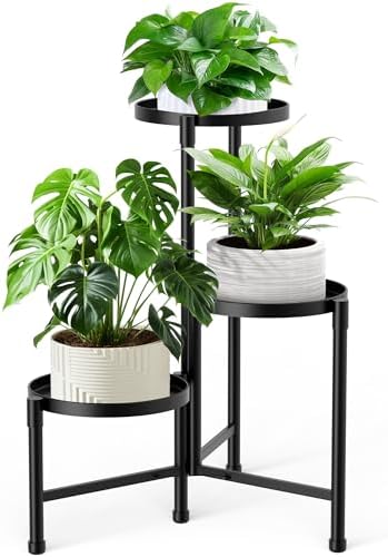 3 Tier Corner Plant Stand Indoor Outdoor, 10 Inch Wide Tray by JOPBENG