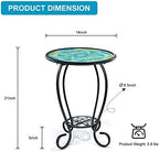 LIFFY Mosaic Outdoor Side Table, Small Bistro Coffee Table - Image 3
