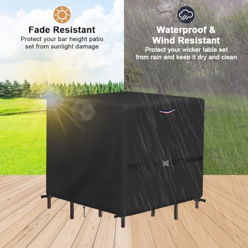 Outdoor Waterproof Wicker Table Bar Set Cover - Image 7