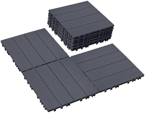 Skypatio Plastic Interlocking Deck Tiles 9 PCS, All-Weather Outdoor Patio by Skypatio