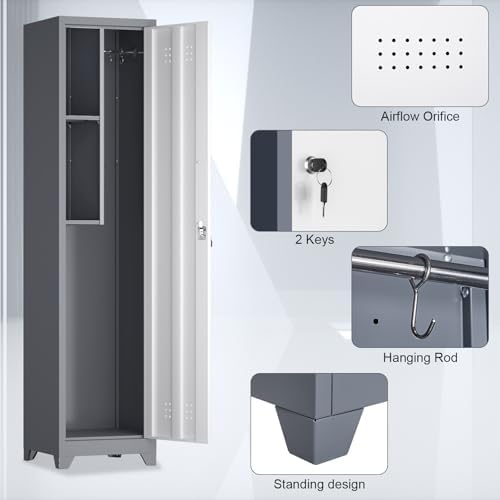 65" H Broom Closet Storage Cabinets, Utility Cabinet - Image 4