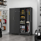 72.8" H Metal Broom Closet Storage Cabinet, Garage Storage Cabinet - Image 6