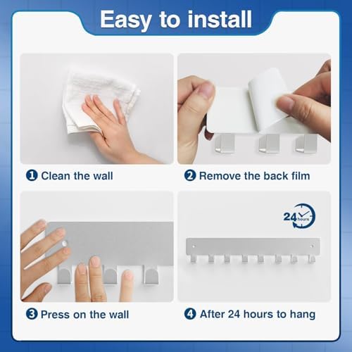 pickpiff Sliver Key Holder for Wall Adhesive, Key Hooks - Image 3