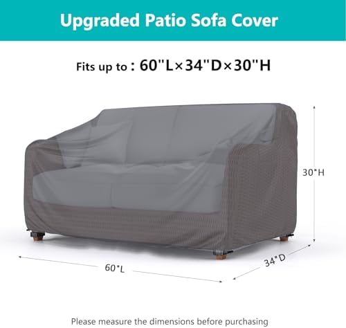 2-Seater Waterproof Outdoor Couch Cover 60"L×34"D×30"H - Image 2