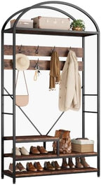Garvee Coat Rack with Shoe Storage, 16 Hooks, Entryway Organizer by Garvee