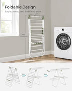 SONGMICS Clothes Drying Rack, Foldable 2-Level Stee Laundry Drying Rack - Image 7