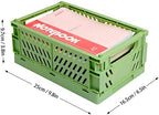 4 Pack Pastel Crates for Storage, Plastic Folding Basket, Colorful Small - Image 3
