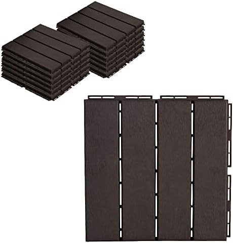 ASTEROUTDOOR Interlocking Deck Tiles Plastic Waterproof Outdoor Flooring 12" x by AsterOutdoor