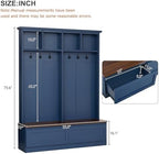 LUMISOL 4-in-1 Hall Tree with Bench and Shoe Storage - Image 2
