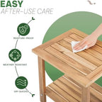 Acacia Wood Adirondack Side Table, 2-Tier Outdoor End Table - Image 6