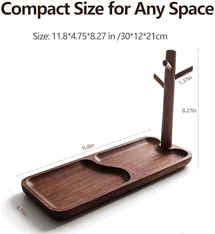Solid Black Walnut Wooden Key Tray, Key Bowl - Image 4