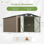 Patiowell 10x12 FT Outdoor Storage Shed - Image 5