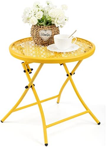 TeoKJ Folding Outdoor Side Table, Small Patio Table by TeoKJ