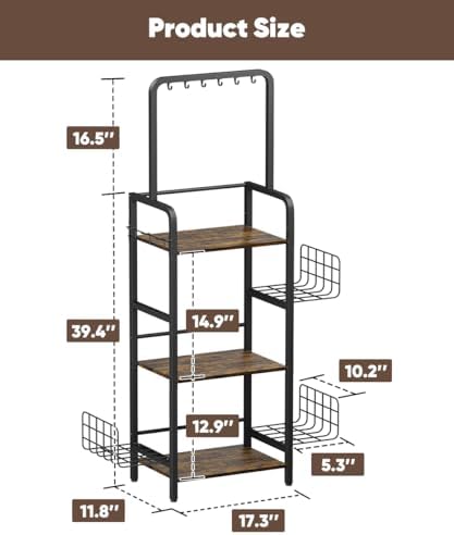 3-Tier Tall Purse Organizer Rack Stand, Bag Storage Holder - Image 2