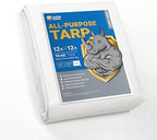 GUARD SHIELD Heavy Duty Tarp 12x12 Feet White Multi Purpose Thick Waterproof by GUARDSHIELD