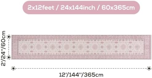 2x12 Runner Rug Washable Non Slip Boho Floor Mat - Image 2