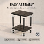 PASAMIC Outdoor Side Table, 2-Tier Square Patio Table - Image 4